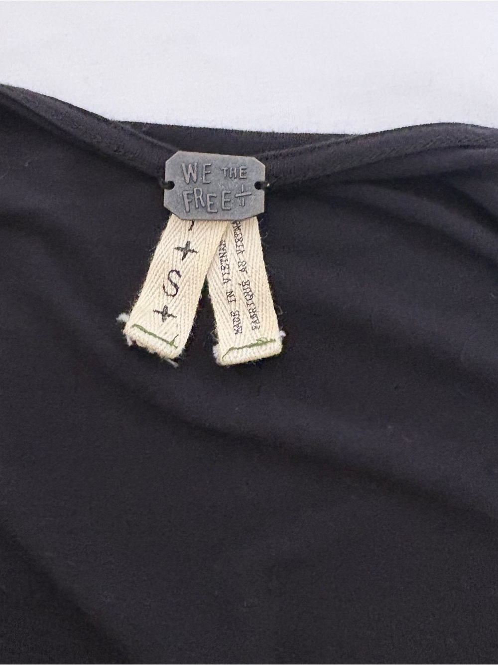 We The Free Black Off-Shoulder Long Sleeve Top with Bell Sleeves - Picture 3 of 6